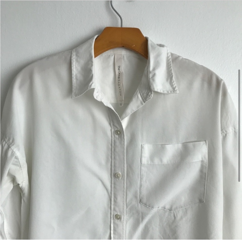 The Group Babaton Artzia Shirt White Button Long Sleeve Womens L